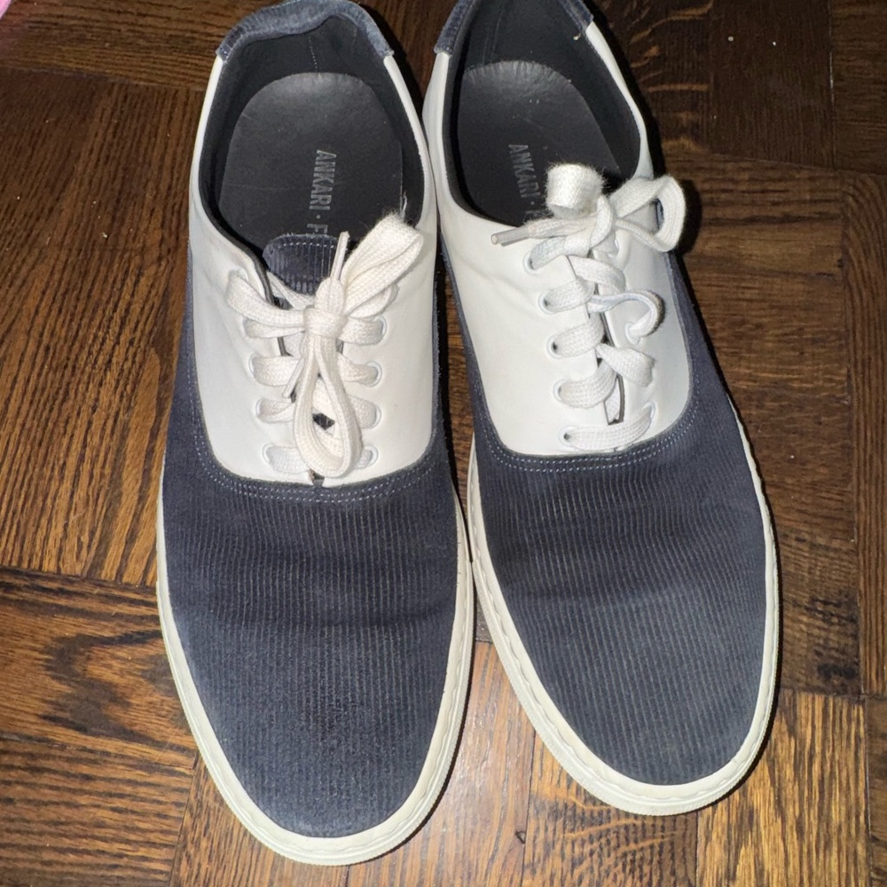 Two-Tone Navy and White Men's Shoes Ankari Flouss Size 10.5